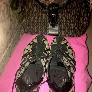 COACH PURSE AND COACH JACQUARD SHOES SIZE 6.5